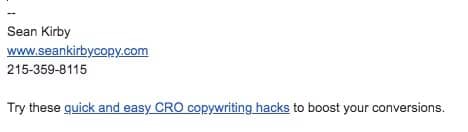 Add a link to your content in your email signature