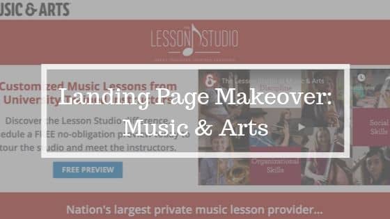 Music and Arts Landing Page Makeover