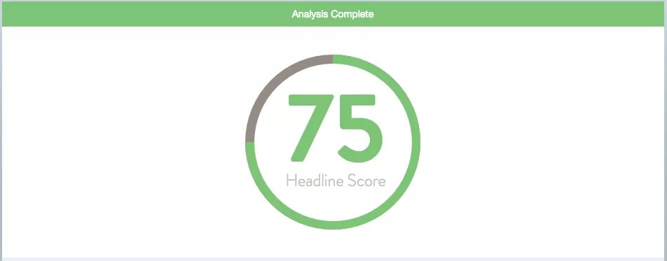 This headline gets a 75 from CoSchedule